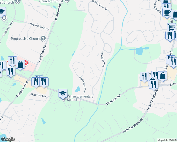 map of restaurants, bars, coffee shops, grocery stores, and more near 7 Tomafield Court in Columbia