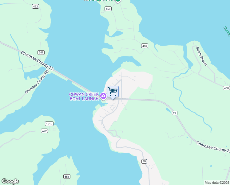 map of restaurants, bars, coffee shops, grocery stores, and more near 5345 County Road 22 in Centre