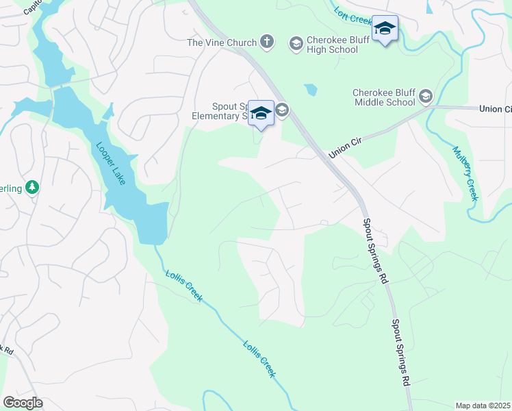 map of restaurants, bars, coffee shops, grocery stores, and more near 6901 Lancelot Court in Flowery Branch