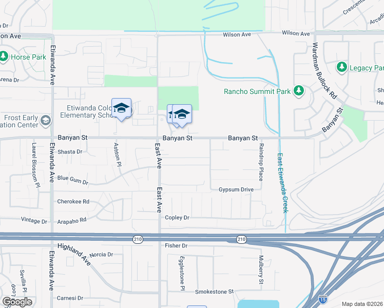 map of restaurants, bars, coffee shops, grocery stores, and more near 13408 Silver Sky Road in Rancho Cucamonga