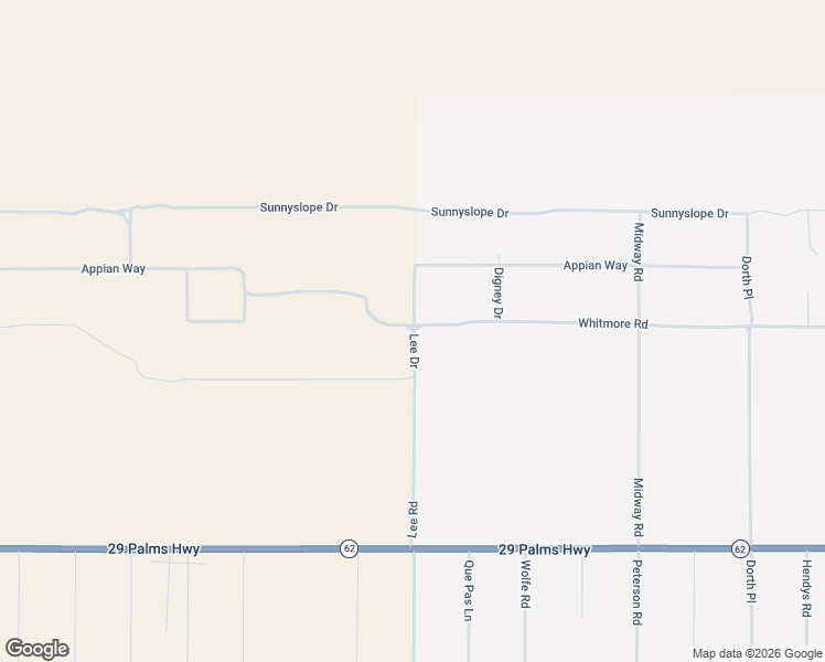 map of restaurants, bars, coffee shops, grocery stores, and more near 6200 Lee Drive in Joshua Tree