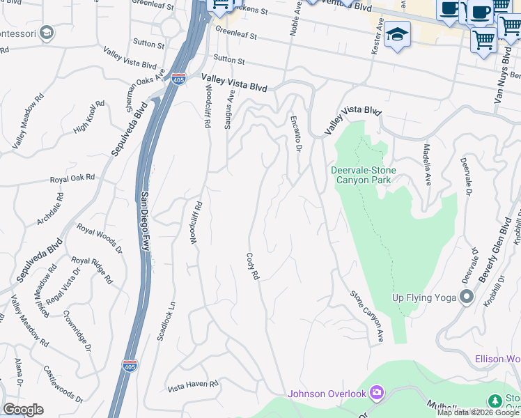 map of restaurants, bars, coffee shops, grocery stores, and more near 3941 Hopevale Drive in Los Angeles