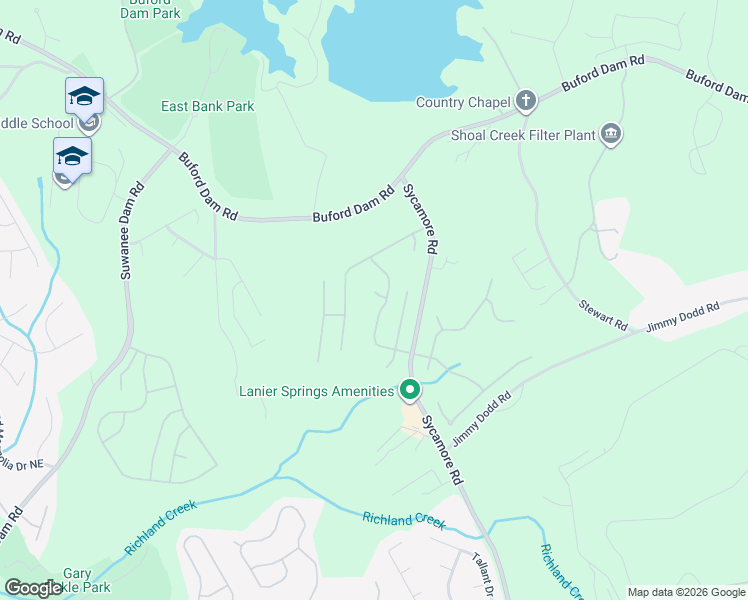 map of restaurants, bars, coffee shops, grocery stores, and more near 1208 Sparkling Cove Drive in Buford