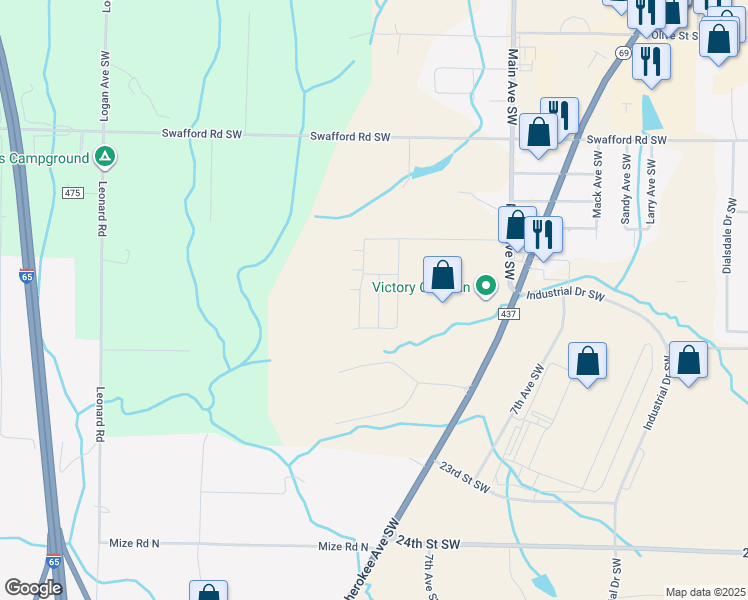 map of restaurants, bars, coffee shops, grocery stores, and more near in Cullman