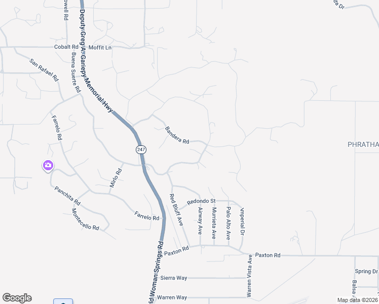 map of restaurants, bars, coffee shops, grocery stores, and more near 57427 Bandera Road in Yucca Valley