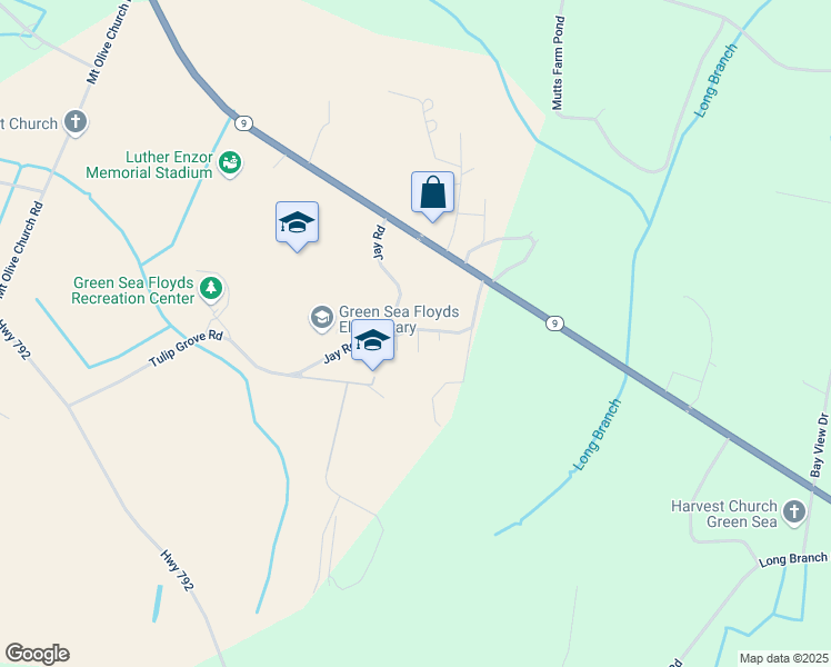 map of restaurants, bars, coffee shops, grocery stores, and more near 5197 Lisa Lane in Green Sea