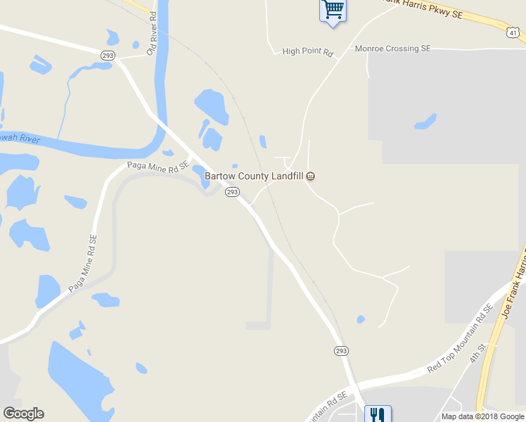 map of restaurants, bars, coffee shops, grocery stores, and more near 489 Georgia 293 in Emerson