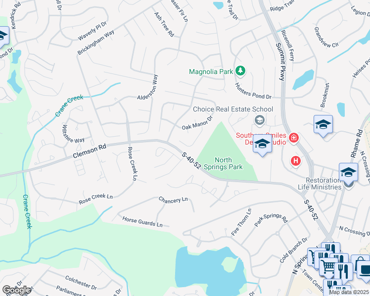 map of restaurants, bars, coffee shops, grocery stores, and more near 29 Carriage Oaks Court in Columbia