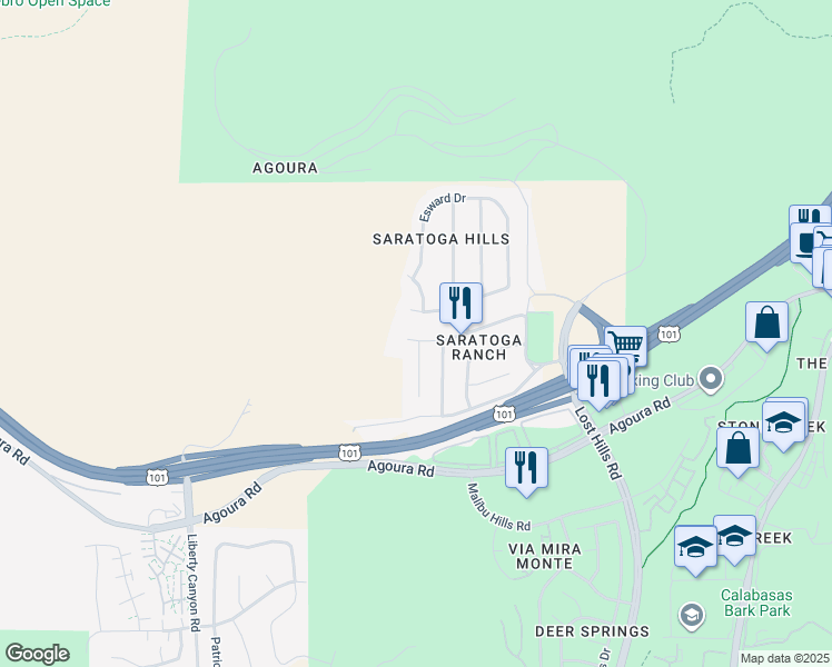 map of restaurants, bars, coffee shops, grocery stores, and more near 27061 Helmond Drive in Agoura Hills