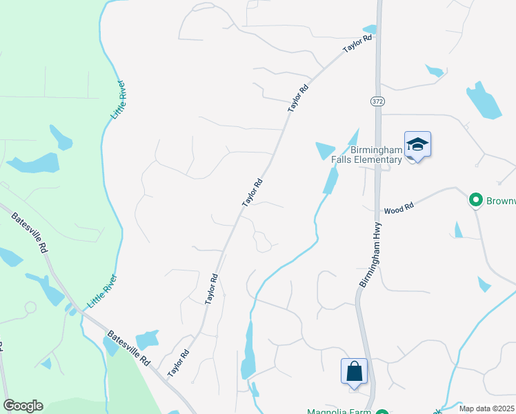 map of restaurants, bars, coffee shops, grocery stores, and more near 14840 Taylor Road in Alpharetta