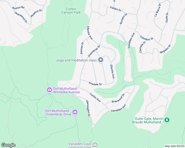 map of restaurants, bars, coffee shops, grocery stores, and more near 4001 Coldstream Terrace in Los Angeles