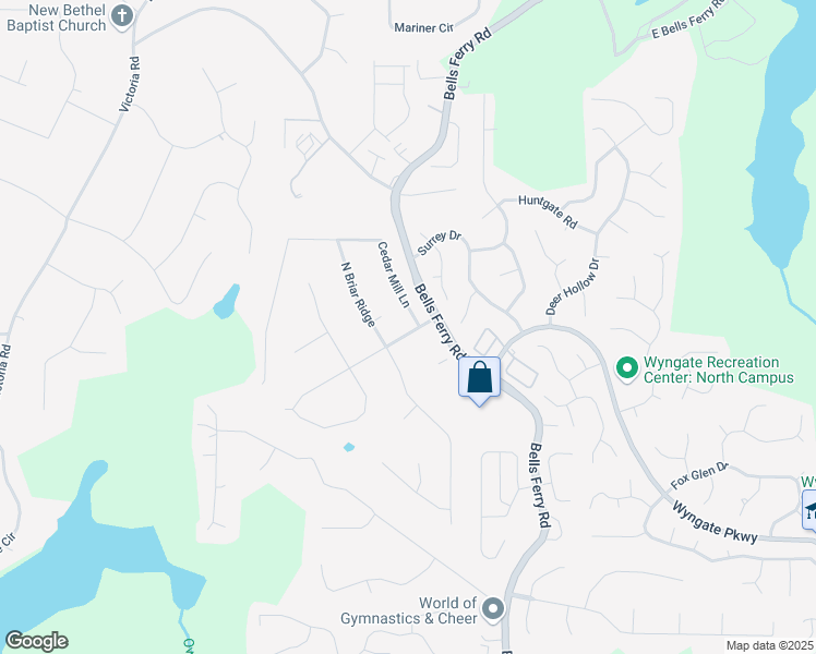 map of restaurants, bars, coffee shops, grocery stores, and more near 201 Cedar Mill Lane in Woodstock