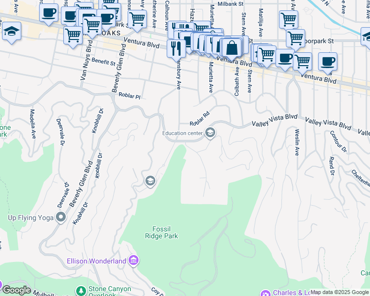 map of restaurants, bars, coffee shops, grocery stores, and more near 4031 Hollyline Avenue in Los Angeles