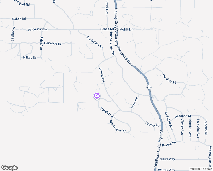 map of restaurants, bars, coffee shops, grocery stores, and more near 57004 Pinto Court in Yucca Valley