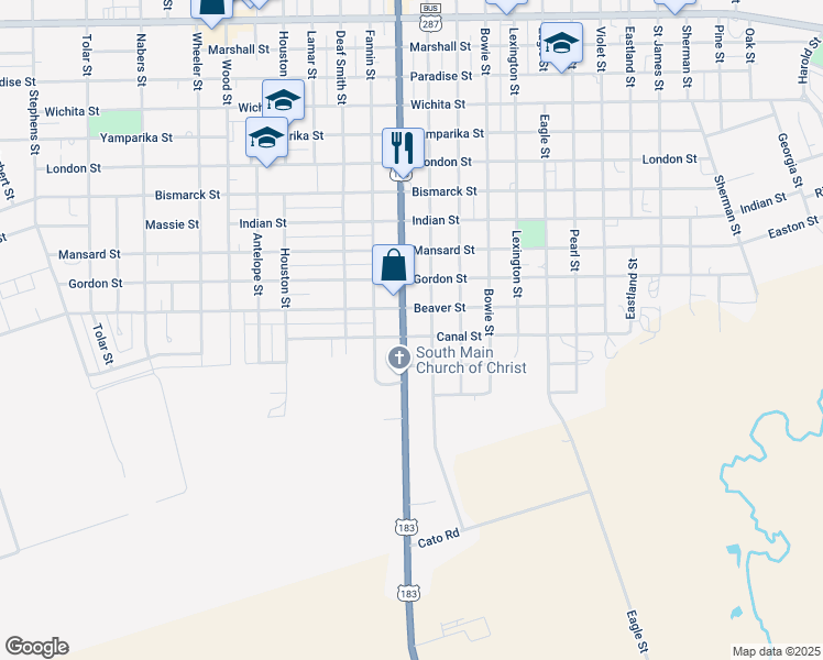 map of restaurants, bars, coffee shops, grocery stores, and more near 2818 Cumberland Street in Vernon