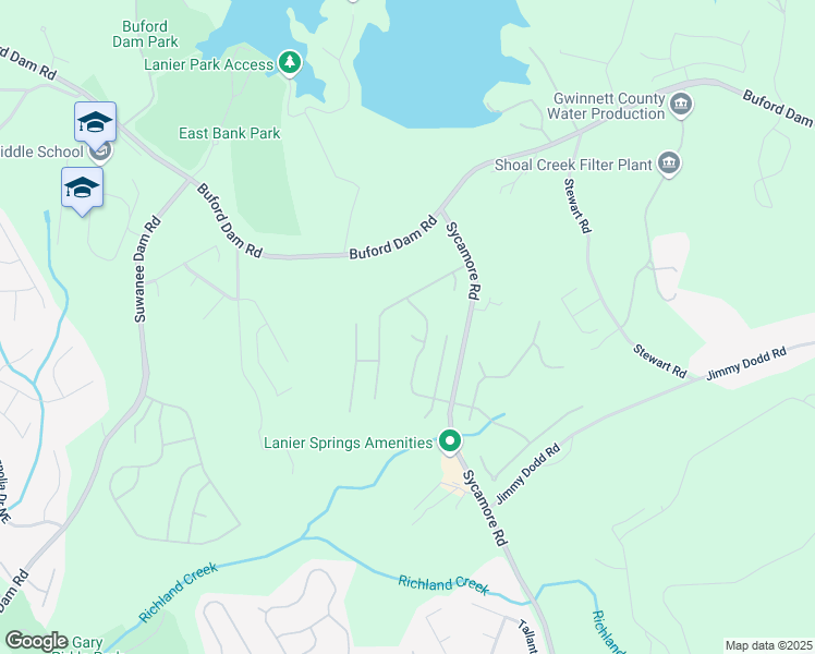 map of restaurants, bars, coffee shops, grocery stores, and more near 1260 Sailwind Court in Buford