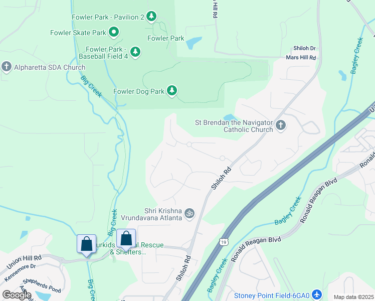 map of restaurants, bars, coffee shops, grocery stores, and more near 4960 Norman Ct in Cumming