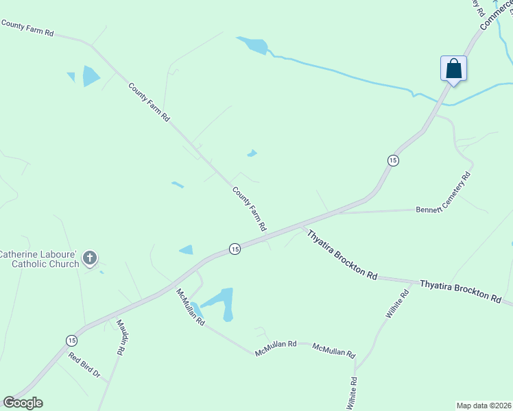 map of restaurants, bars, coffee shops, grocery stores, and more near 112 County Farm Road in Jefferson
