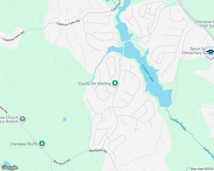 map of restaurants, bars, coffee shops, grocery stores, and more near 7426 Brookstone Circle in Flowery Branch