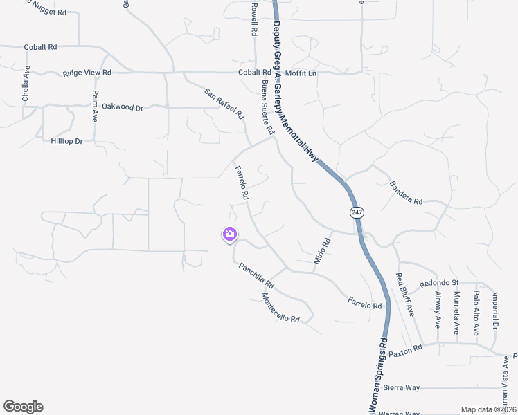 map of restaurants, bars, coffee shops, grocery stores, and more near 57006 Pinto Court in Yucca Valley
