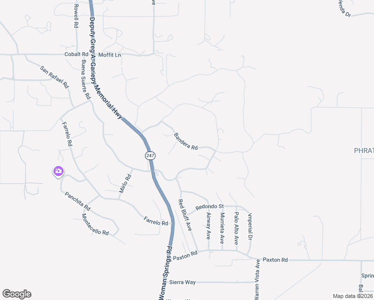 map of restaurants, bars, coffee shops, grocery stores, and more near 57427 Bandera Road in Yucca Valley