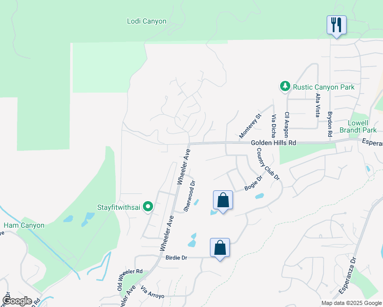 map of restaurants, bars, coffee shops, grocery stores, and more near 7022 Wheeler Avenue in La Verne