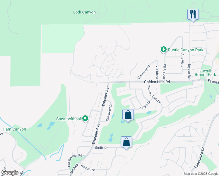 map of restaurants, bars, coffee shops, grocery stores, and more near 7022 Wheeler Avenue in La Verne