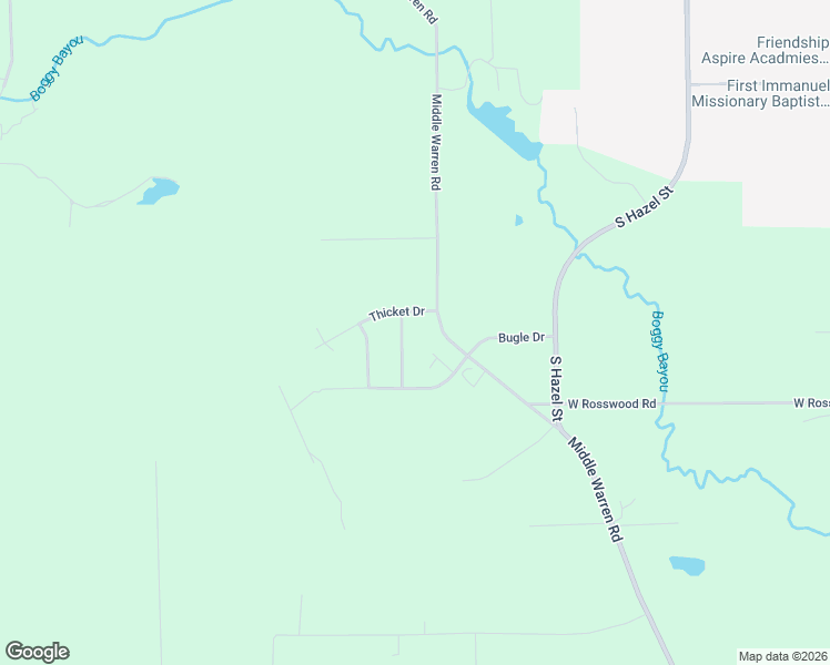 map of restaurants, bars, coffee shops, grocery stores, and more near 3108 Thicket Drive in Pine Bluff