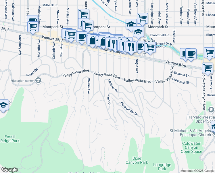 map of restaurants, bars, coffee shops, grocery stores, and more near 4029 Rand Court in Los Angeles