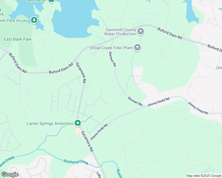 map of restaurants, bars, coffee shops, grocery stores, and more near 1598 Stewart Ridge Drive in Buford