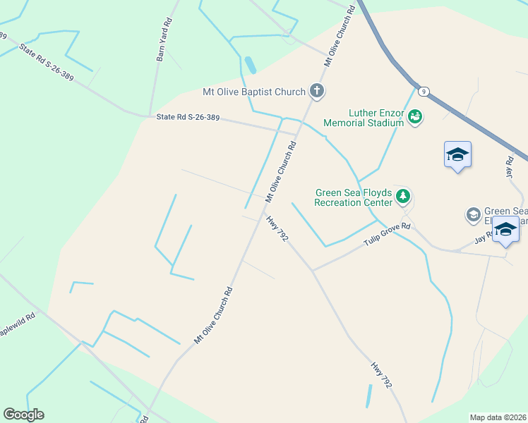 map of restaurants, bars, coffee shops, grocery stores, and more near 1241 Mount Olive Church Road in Nichols