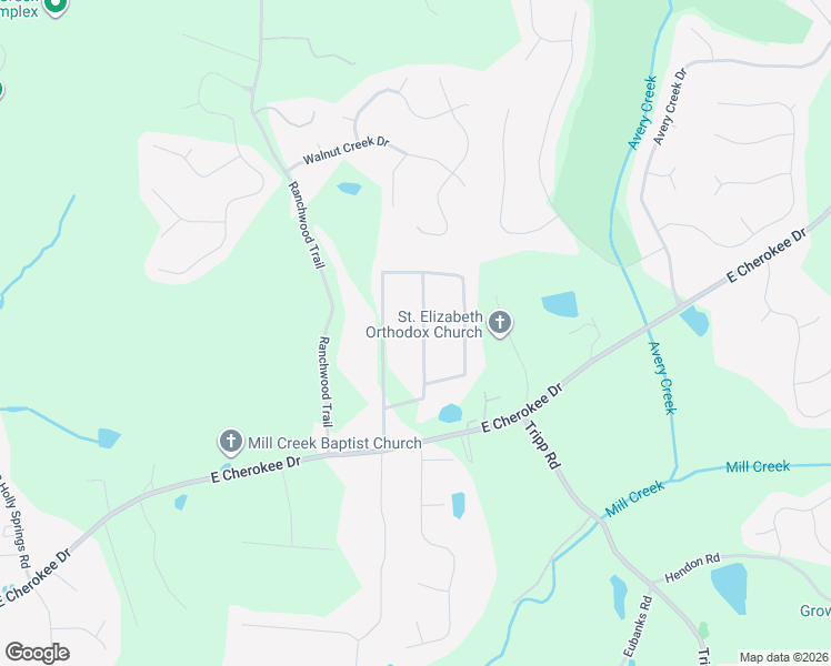 map of restaurants, bars, coffee shops, grocery stores, and more near 219 Little Brook Lane in Woodstock