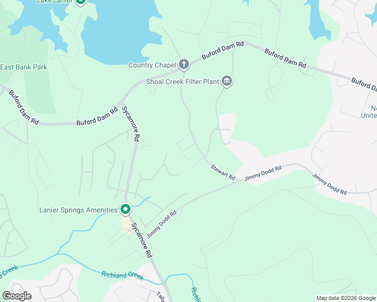 map of restaurants, bars, coffee shops, grocery stores, and more near 1519 Stewart Ridge Drive in Buford