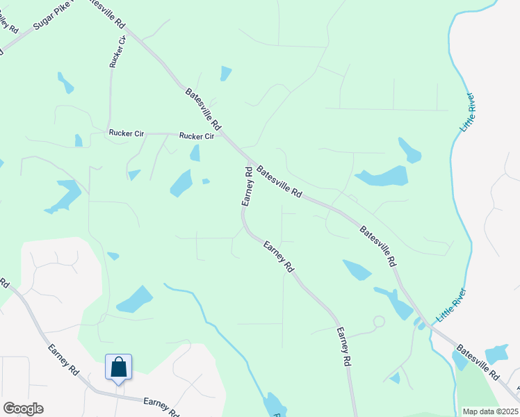 map of restaurants, bars, coffee shops, grocery stores, and more near 4023 Earney Road in Woodstock