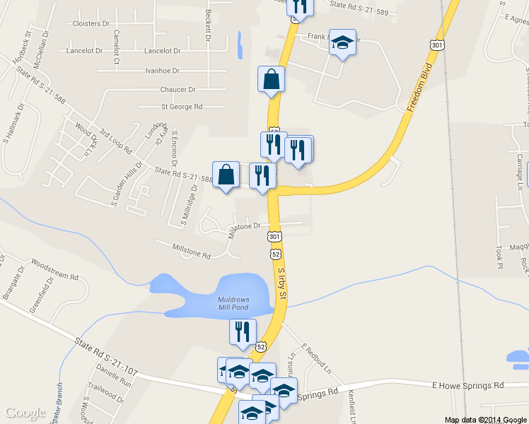 map of restaurants, bars, coffee shops, grocery stores, and more near 2711 South Irby Street in Florence