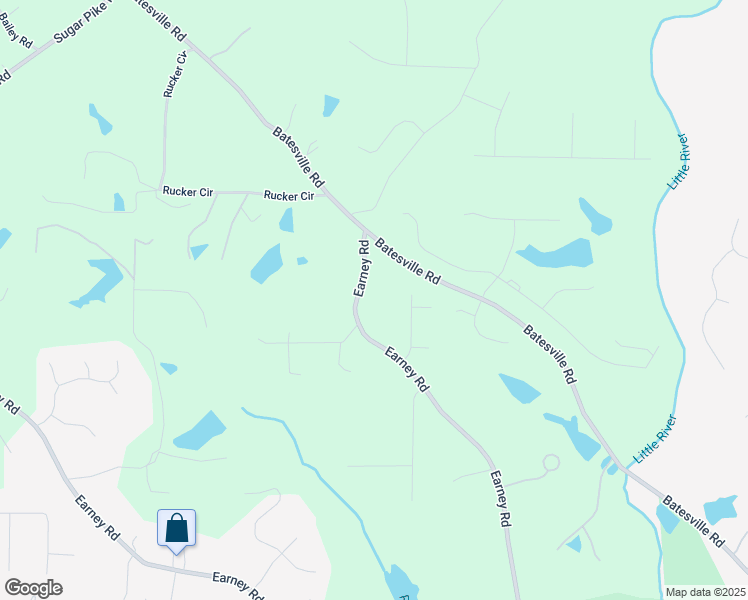 map of restaurants, bars, coffee shops, grocery stores, and more near 4023 Earney Road in Woodstock