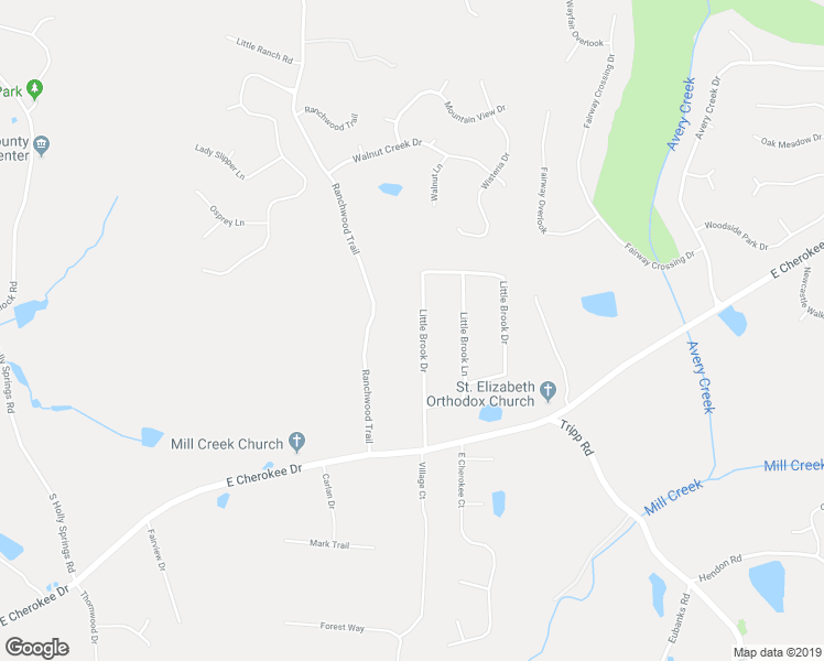 map of restaurants, bars, coffee shops, grocery stores, and more near 127 Little Brook Drive in Woodstock