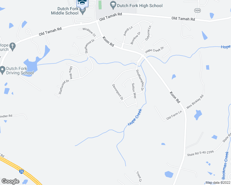 map of restaurants, bars, coffee shops, grocery stores, and more near 234 State Road S-40-2643 in Irmo