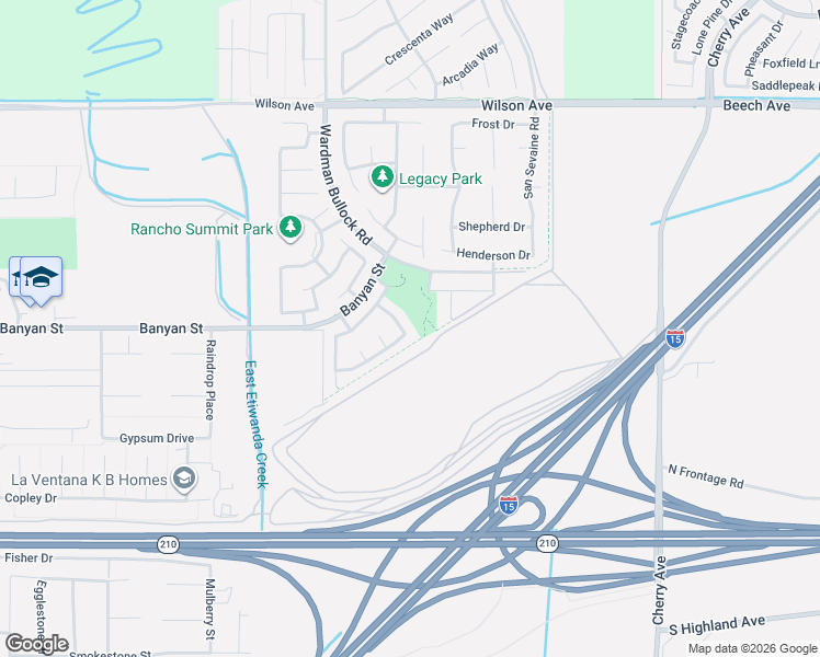 map of restaurants, bars, coffee shops, grocery stores, and more near 13946 Westwood Way in Rancho Cucamonga