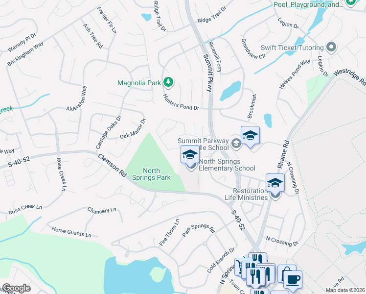 map of restaurants, bars, coffee shops, grocery stores, and more near 547 Summit Court in Columbia