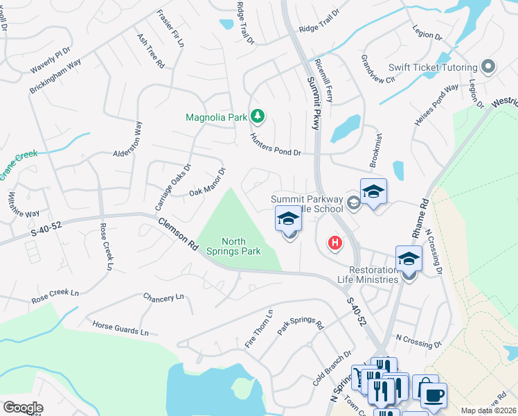 map of restaurants, bars, coffee shops, grocery stores, and more near 547 Summit Court in Columbia