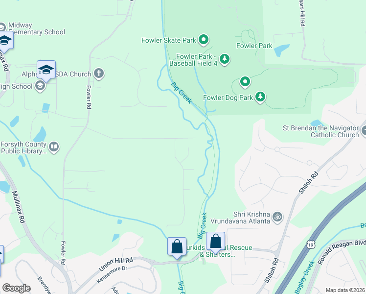 map of restaurants, bars, coffee shops, grocery stores, and more near 385 Lockwood Place in Alpharetta
