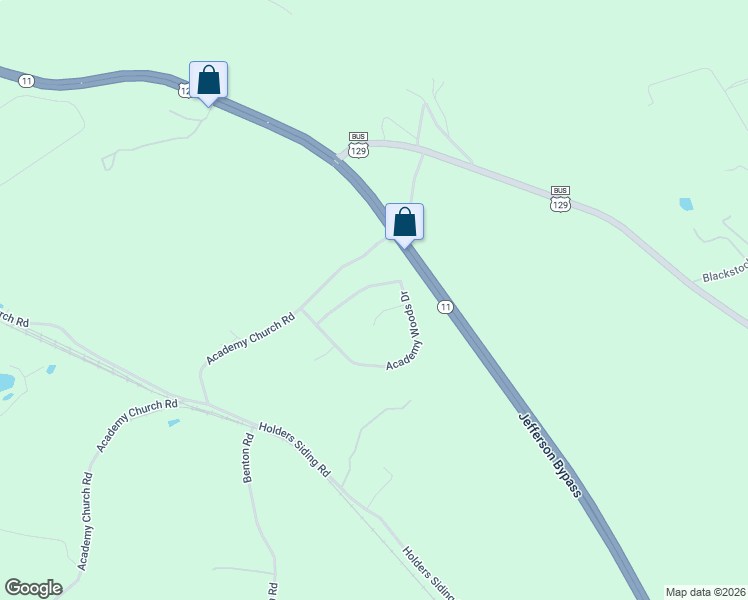 map of restaurants, bars, coffee shops, grocery stores, and more near 685 Academy Woods Drive in Jefferson