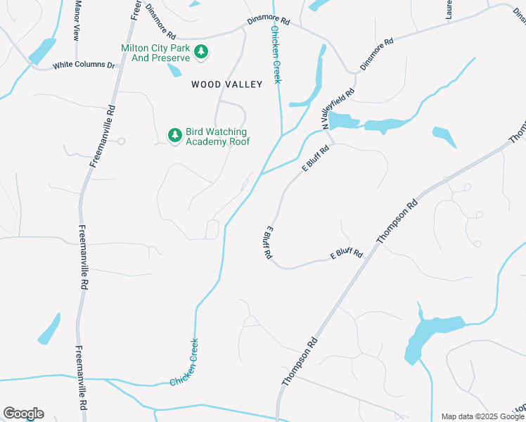map of restaurants, bars, coffee shops, grocery stores, and more near 14850 East Bluff Road in Alpharetta