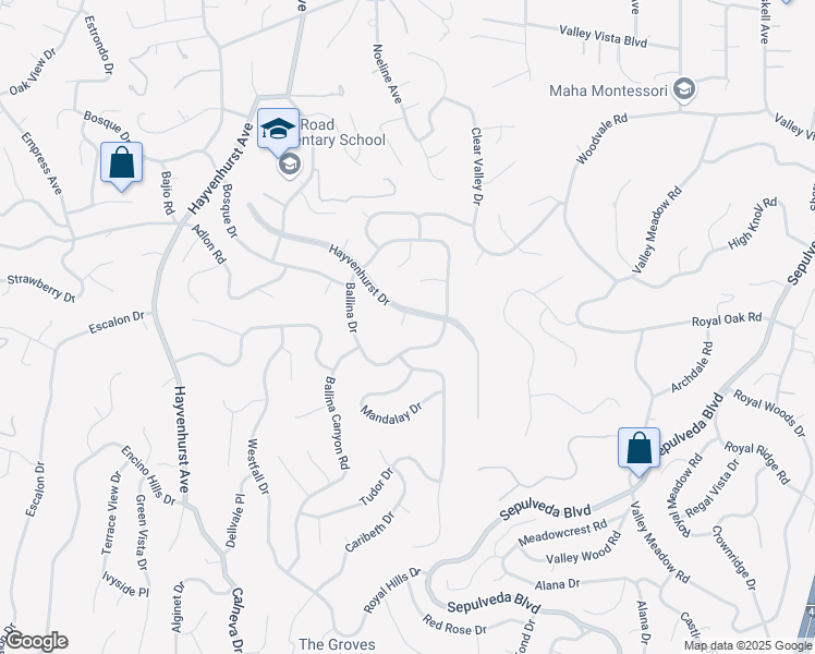 map of restaurants, bars, coffee shops, grocery stores, and more near 4067 Hayvenhurst Drive in Los Angeles