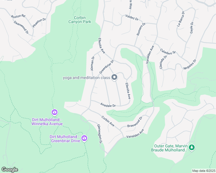 map of restaurants, bars, coffee shops, grocery stores, and more near 4028 Coldstream Terrace in Los Angeles