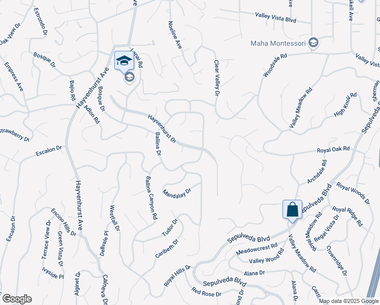 map of restaurants, bars, coffee shops, grocery stores, and more near 4053 Hayvenhurst Drive in Los Angeles