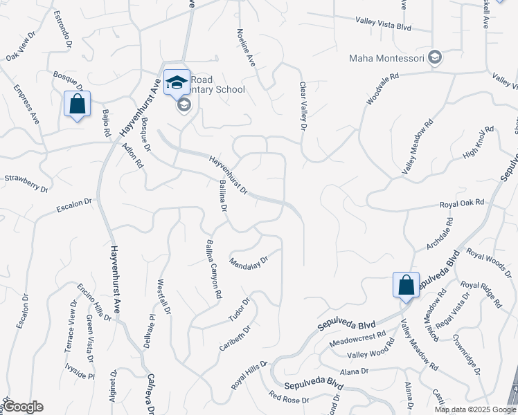 map of restaurants, bars, coffee shops, grocery stores, and more near 4067 Hayvenhurst Drive in Los Angeles
