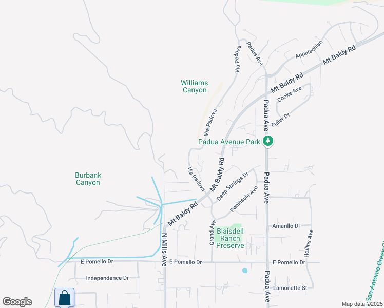 map of restaurants, bars, coffee shops, grocery stores, and more near 4026 Vía Padova in Claremont