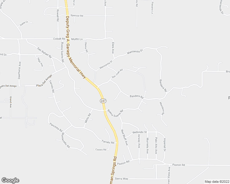 map of restaurants, bars, coffee shops, grocery stores, and more near 6046 Concho Way in Yucca Valley